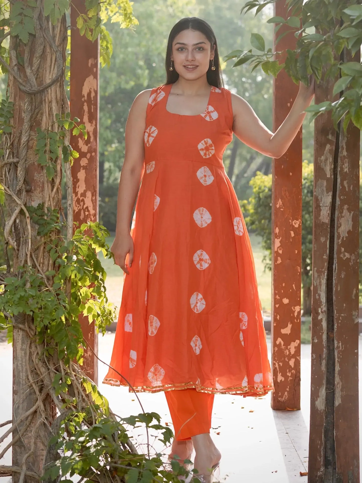 Sunset Glow :The Radiant Orange Ethnic Ensemble