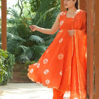 Sunset Glow :The Radiant Orange Ethnic Ensemble