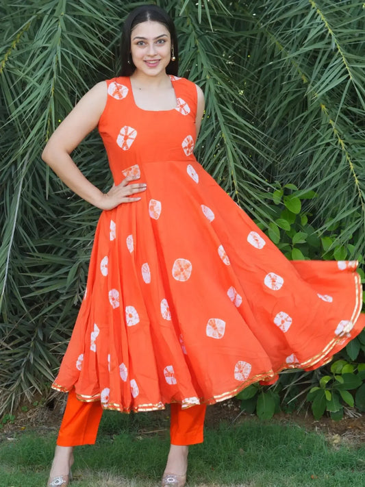 Sunset Glow :The Radiant Orange Ethnic Ensemble